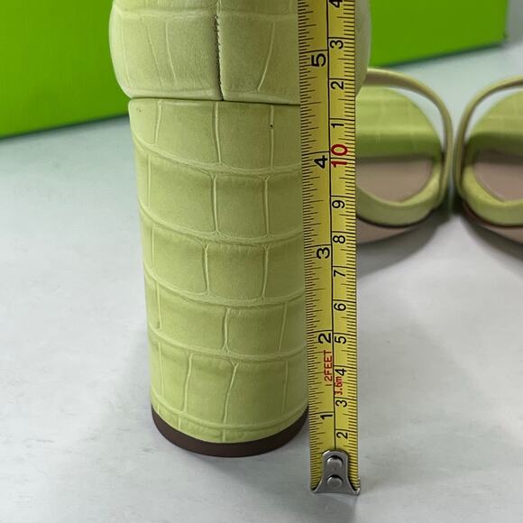 Sam Edelman Yaro Ankle Strap Block Heel Sandal Kiwi Croc Women 9.5M Tried On - Picture 7 of 11